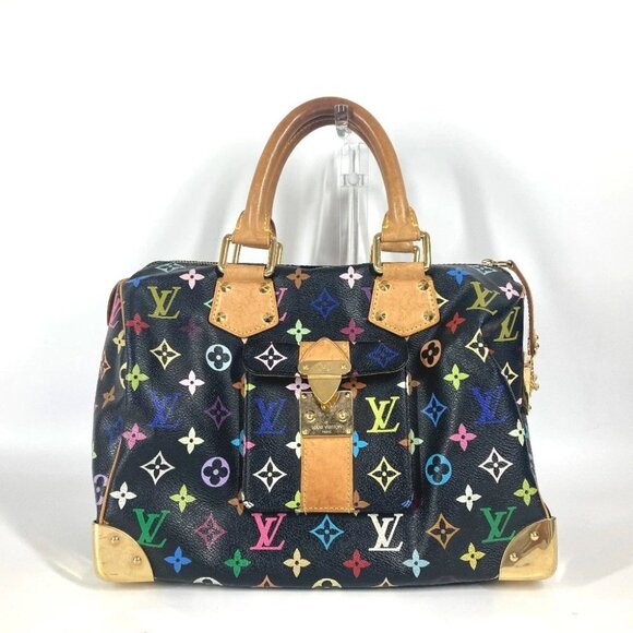 LOUIS VUITTON M92642 MonogramMulticolore Speedy30 Hand Bag Black - Picture 1 of 16